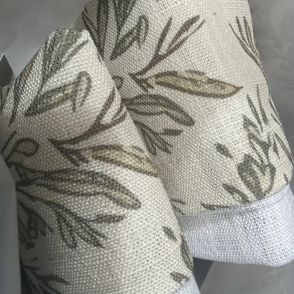 TWOPAGES Sara Le Print Linen Drapery Pleated Vintage Stone Set Of 2 26
